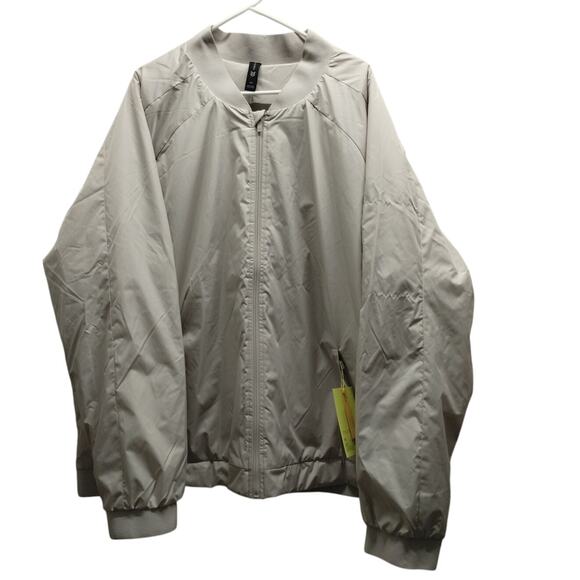All in Motion Men's 3X Beige Wind & Water Resistant Insulated Varsity Jacket NWT - Picture 1 of 8